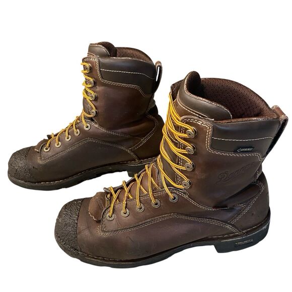 Danner Quarry USA Leather Gore-Tex 8” Work Boots Vibram Brown Soft Toe Mens 11 D - Picture 6 of 11